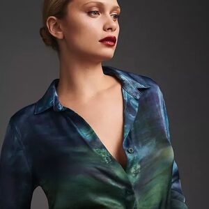 Anthropologie/Bella Dahl  Bella Dahl Abbot Navy
Ink Buttondown - XL